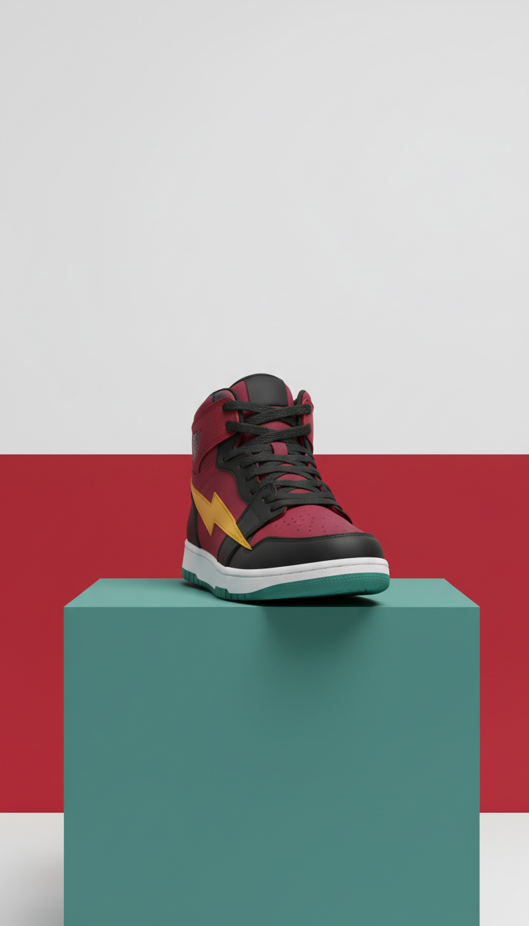 basket montante cuir Crimson Flash
